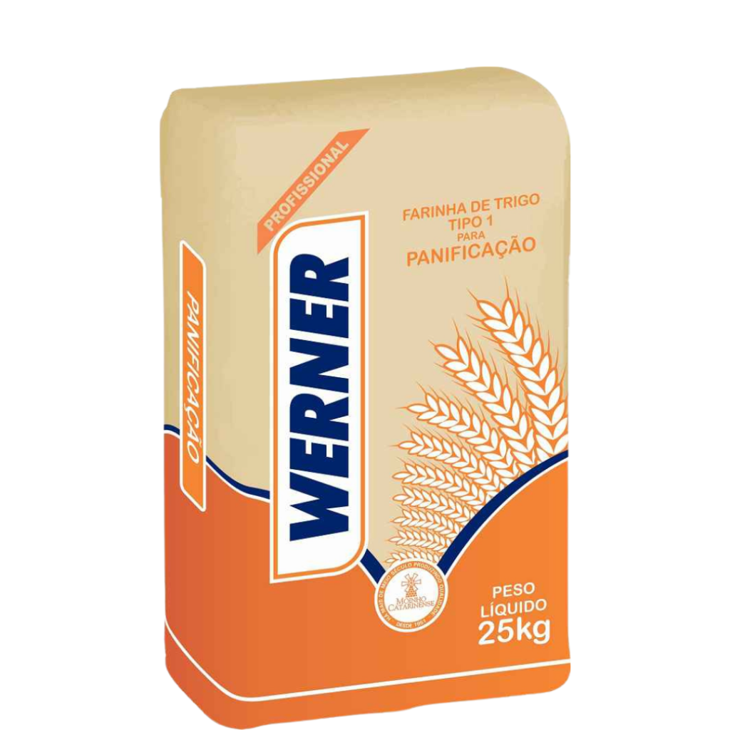 Farinha de trigo para panificação Tipo 1 25kg – Werner Alimentos